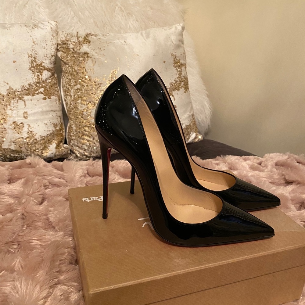 Louboutin So Kate 120 Patent Blk (Brand New) 42